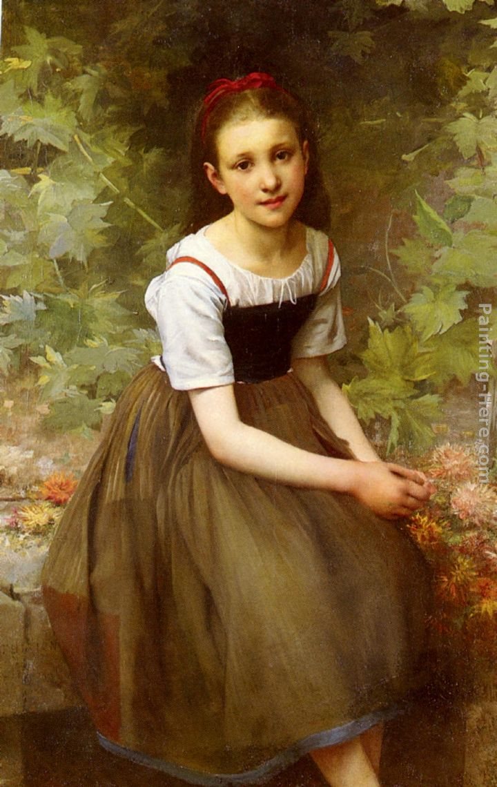 Charles Victor Thirion Une Jeune Fille Aux Fleurs